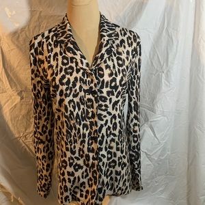 COPY - ECOWISH Womens Casual Tops V Neck Leopard Tunic Long Sleeve Button Down …